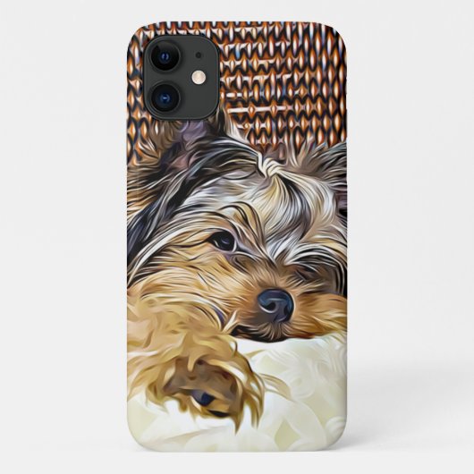 Coques Case-Mate iPhone Cute Teacup Yorkie Yorkshire Terrier Art numérique (Dos)
