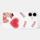 Coques Case-Mate iPhone Cute Teddy & Sparkling Heart Valentine Phone Case (Verso (horizontal))