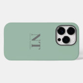 Coques Case-Mate iPhone Cute Turquoise simple Monogramme initial moderne (Verso (horizontal))