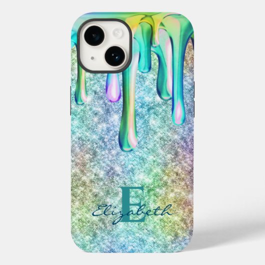 Coques Case-Mate iPhone Cute Unicorn Iridescente parties scintillant goutt (Verso)