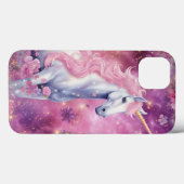 Coques Case-Mate iPhone Cute Unicorn rose Imaginaire Floral Girly (Verso (horizontal))