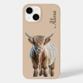 Coques Case-Mate iPhone Cute vache Highland avec nom (Verso)