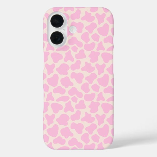 Coques Case-Mate iPhone Cute Vache Poster de animal Motif esthétique rose (Verso)