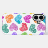 Coques Case-Mate iPhone Cute Vibrant Doodled Heart Valentine's Day Motif (Verso (horizontal))