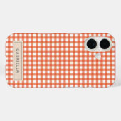 Coques Case-Mate iPhone Cute Vintage orange En vichy Plaid Personnalisé (Verso (horizontal))