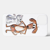 Coques Case-Mate iPhone Cute Whimsical Brown chien et chat gris (Verso (horizontal))