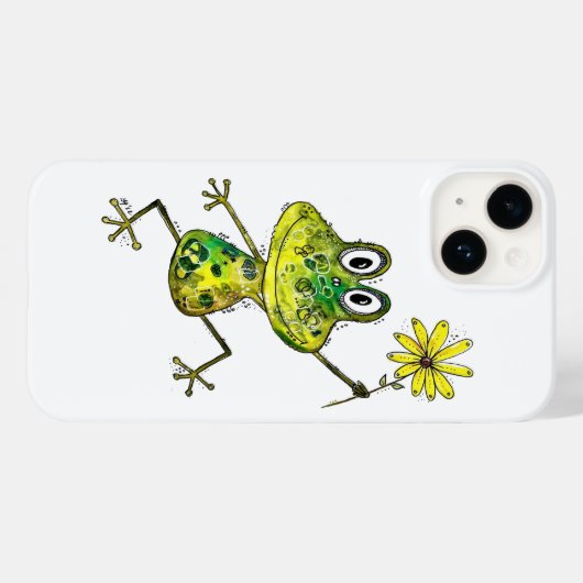 Coques Case-Mate iPhone Cute Whimsical Happy Frog (Verso (horizontal))