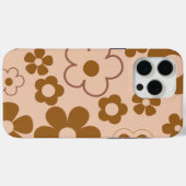 Coques Case-Mate iPhone Cute Whimsical Retro Brown Flower Motif (Verso (horizontal))