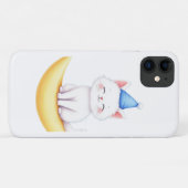 Coques Case-Mate iPhone Cute White Kitten on Moon iPhone / iPad case (Dos (Horizontal))