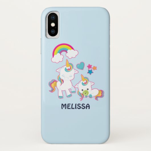 Coques Case-Mate iPhone Cute White Unicorns Magical Mama & Baby (Dos)