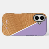Coques Case-Mate iPhone Cute Wood and Purple Personalized  (Verso (horizontal))