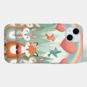 Coques Case-Mate iPhone Cute Woodland Creature arc-en-ciel valentine's (Verso (horizontal))