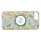 Coques Case-Mate iPhone Cute Woodland Créatures Animaux Motif & Monogramme (Dos (Horizontal))