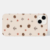 Coques Case-Mate iPhone Cute Woodland Hérisson et Motif de champignons (Verso (horizontal))