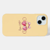 Coques Case-Mate iPhone Cute Yellow "Good Vibes Only" Coquette Bow iPhone (Verso (horizontal))