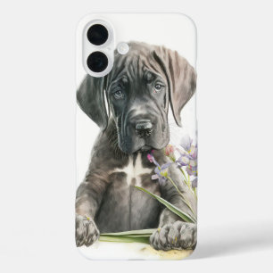 COQUES iPhone 16 PLUS CUTE YORKSHIRE TERRIER POPPER CHIEN EN FLEUR SAUVA
