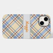 Coques Case-Mate iPhone Cuty monogrammed tartan plaid motif de mode (Verso (horizontal))