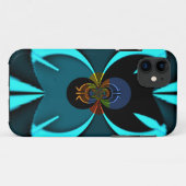 Coques Case-Mate iPhone Cyan Abstrait Art Print (Dos (Horizontal))