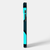 Coques Case-Mate iPhone Cyan Abstrait Art Print (Verso / Gauche)