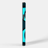 Coques Case-Mate iPhone Cyan Abstrait Art Print (Verso / Droite)