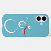 Coques Case-Mate iPhone Cyan d'hiver Cute Snowman (Verso (horizontal))