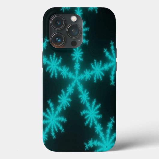 Coques Case-Mate iPhone Cyan Snowflake Fractal (Verso)