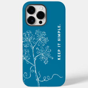 Coque Pour Pour iPhone 14 Pro Max Cyanotype bleu floral botanique personnalisé