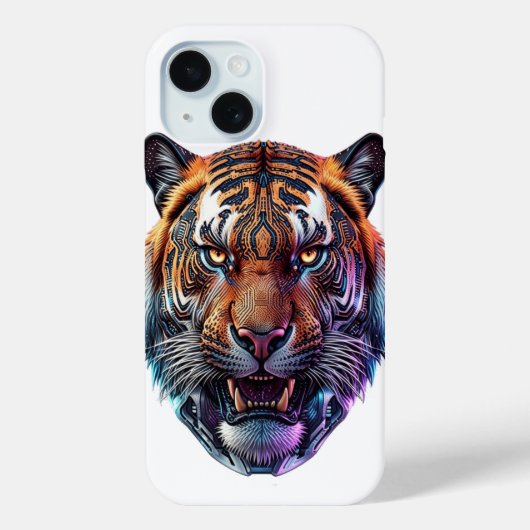 Coques Case-Mate iPhone Cybernetic Bio-Mechanical Tiger Portrait (Verso)