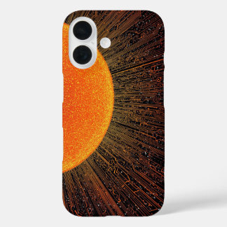 Coques iPhone 16 Cybernetic Sun Circuit Board Phone Case