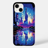 Coques Case-Mate iPhone Cyberpunk City Skyline futuriste (Verso)