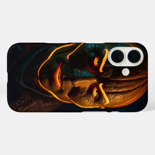 Coques Case-Mate iPhone Cyberpunk Neon Citrouille (Verso (horizontal))