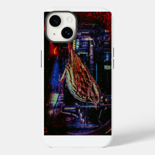 Coque Pour iPhone 14 Cyberpunk Sparrow dans Neon Cityscape