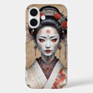 Coques iPhone 16 Cyborg geisha moderne japonaise couverture