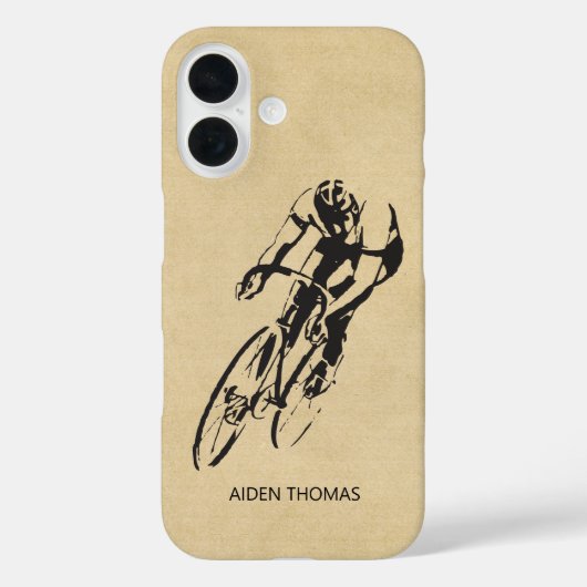 Coques Case-Mate iPhone Cyclist Road Racer avec nom (Verso)