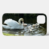 Coques Case-Mate iPhone Cygne blanc avec poules (Verso (horizontal))