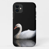 Coques Case-Mate iPhone Cygne blanc sur noir (Dos)
