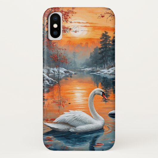 Coques Case-Mate iPhone Cygne d'automne sur lac (Dos)