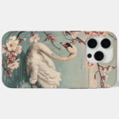 Coques Case-Mate iPhone Cygne et fleurs de cerisier (Verso (horizontal))