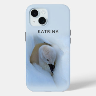 Coque Pour iPhone 15 Cygnet niché dans le cygne