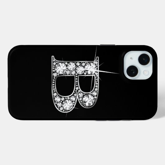 Coques Case-Mate iPhone D Faux Diamond Monogramme (Verso (horizontal))