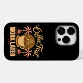 Coques Case-Mate iPhone D'abord le café, ensuite le travail. Propulsé par (Verso (horizontal))