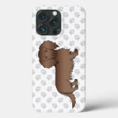 Coques Case-Mate iPhone Dachshund à longs poils au chocolat Chien de dessi (Verso)