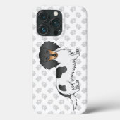 Coques Case-Mate iPhone Dachshund à poils longs piebalds noir et feu (Verso)