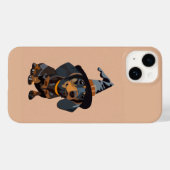 Coques Case-Mate iPhone Dachshund avec casquette d'Halloween (Verso (horizontal))