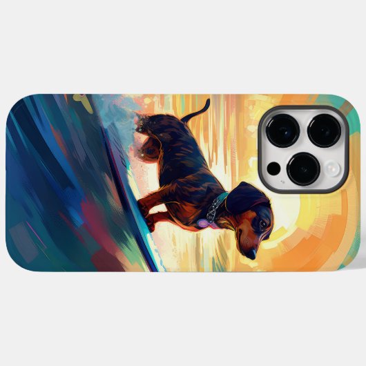 Coques Case-Mate iPhone Dachshund Beach Surf Peinture (Verso (horizontal))