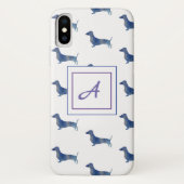 Coques Case-Mate iPhone Dachshund bleu (Dos)