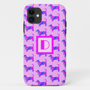 Case-Mate iPhone Case Dachshund / Daxie Amoureux des chiens rose et bleu