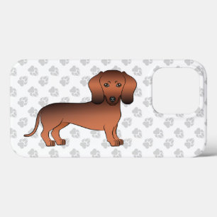 Case-Mate iPhone Case Dachshund de dessin animé aux poils courts rouge s