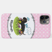 Coques Case-Mate iPhone Dachshund de printemps (noir et tan) Mignonne chie (Dos (Horizontal))