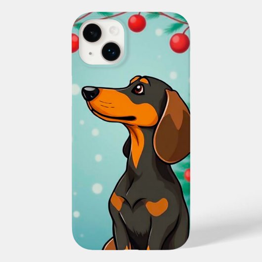 Coques Case-Mate iPhone Dachshund de style cartoon (Verso)